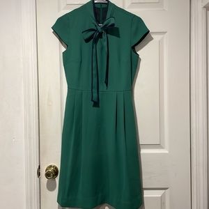 J.Crew Green Bow Neck Dress